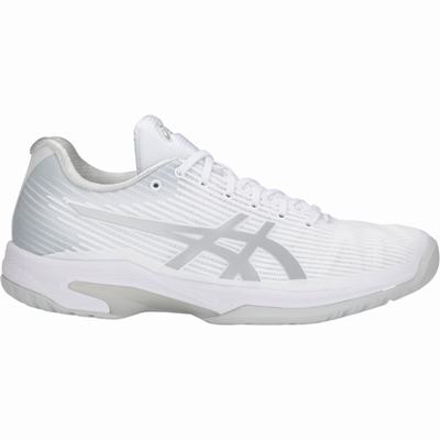 Asics Solution Speed FF - Naisten Tenniskengät - Valkoinen/Hopea